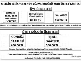 KORT ÜCRET TARİFEMİZ GÜNCELLENDİ...